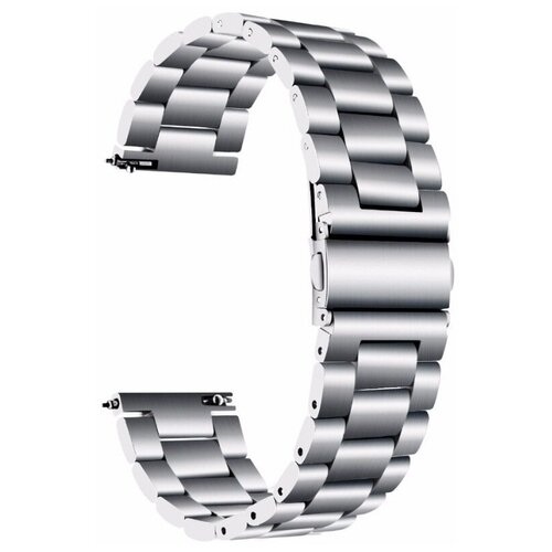 Металлический стальной браслет из нержавеющей стали для Huawei Watch GT / GT2 / Samsung Galaxy Watch 46 мм / Samsung Gear S3/ 22 мм, серебристый. браслет high tech размер 26мм серебряный