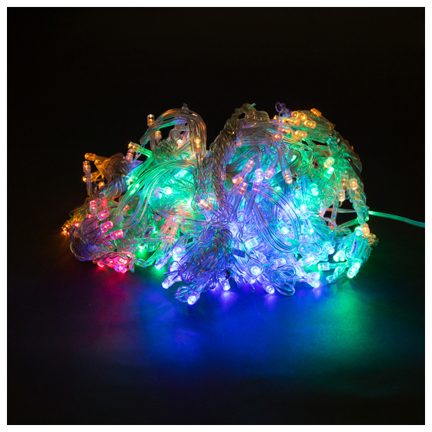 Новогодняя гирлянда светодиодная - Дождь (занавес), 320 LED, разноцветный (3,0 м х 2.0 м)