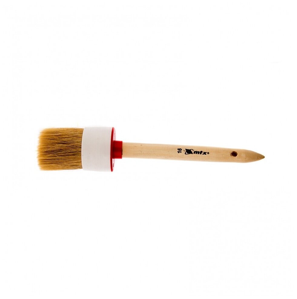 Кисть круглая №16 (55 мм) натуральная щетина деревянная ручка// MATRIX