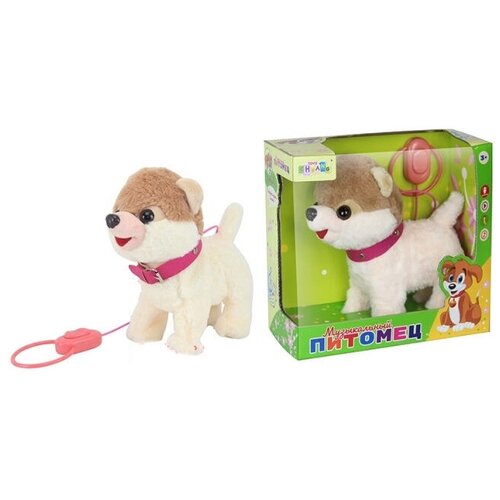 фото Интерактивная игрушка собачка на поводке, в розовом ошейнике cl1488b-w кнр