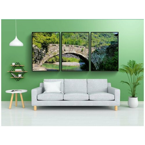 фото Набор модулных постеров для интерьера "исибаси, мост, япония" 60x90 см. в тубусе, без рамки lotsprints