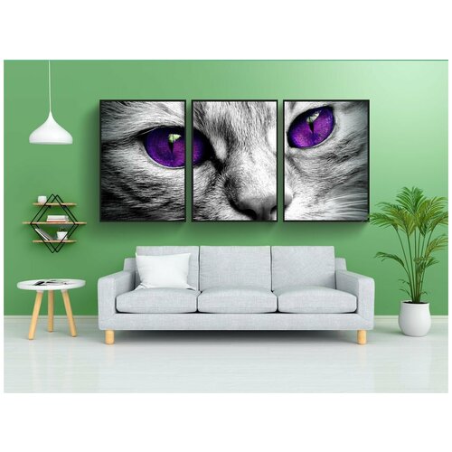фото Набор модулных постеров для интерьера "кот, лицо, тигр" 60x90 см. в тубусе, без рамки lotsprints