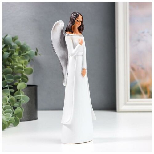 фото Сувенир полистоун "девушка-ангел в белом платье со шлейфом" микс 21,7х4,5х7,5 см mikimarket