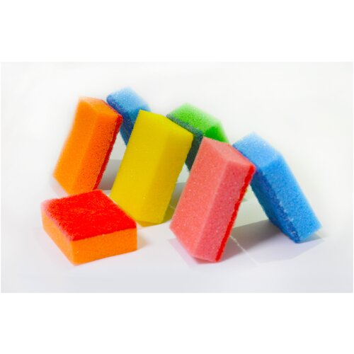 Губки для посуды цветные - 7шт. Размер 8/55/26