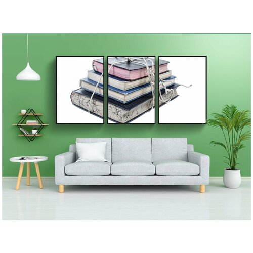 фото Модульный постер "книга, старый, куча" 180x90 см. из 3х частей в тубусе, без рамки lotsprints