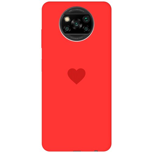 фото Силиконовая чехол-накладка silky touch для xiaomi poco x3 / x3 pro с принтом "heart" красная gosso
