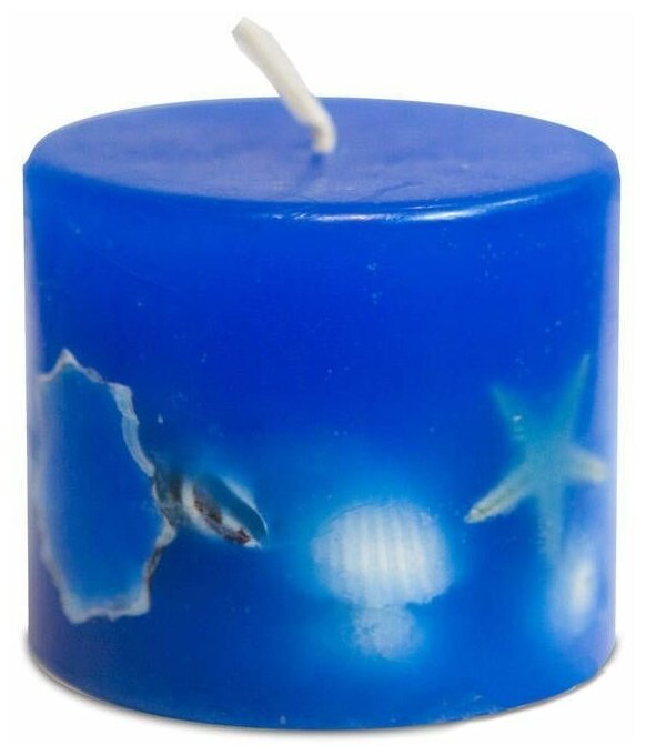 фото Свеча столбик с ракушками