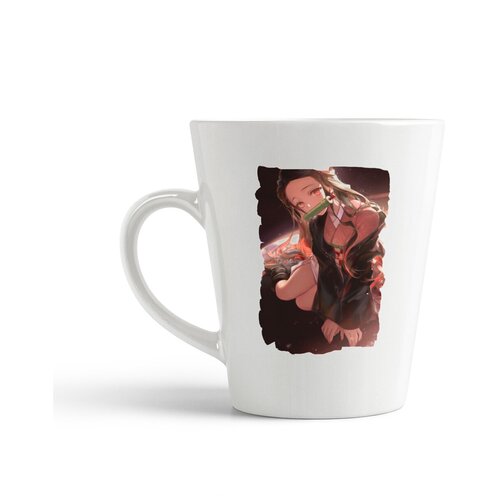 фото Кружка-латте coolpodarok аниме клинок рассекающий демонов камадо незуко a blade that cuts through demons kamado nezuko (девушка с зелёной трубкой)