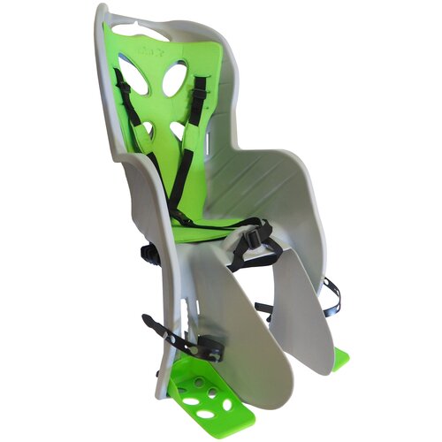 Детское велокресло на раму 'NFUN Curioso Deluxe, серое/зеленое детское велокресло на багажник nfun curioso