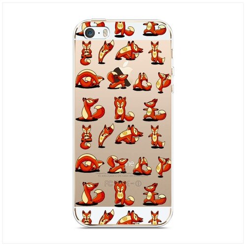 фото Силиконовый чехол "лисья йога" на apple iphone 5/5s/se / айфон 5s case place