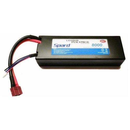 Аккумулятор Li-Po Spard 8000 mAh 7,4V 25C T-plug для Remo Hobby и Himoto 1/10 и 1/8