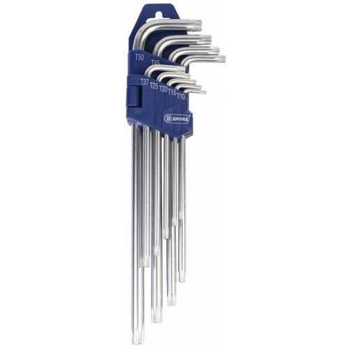 Набор шестигранных ключей TORX 9 шт. Т 10, 15, 20, 25, 27, 30, 40, 45, 50 мм