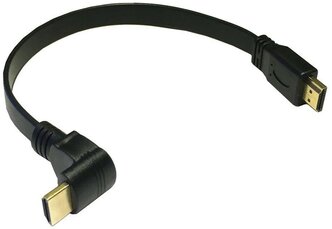 Кабель PALMEXX HDMI (m) - HDMI (m, угловой) плоский, HDMI1.4, длина 30см, тип 1