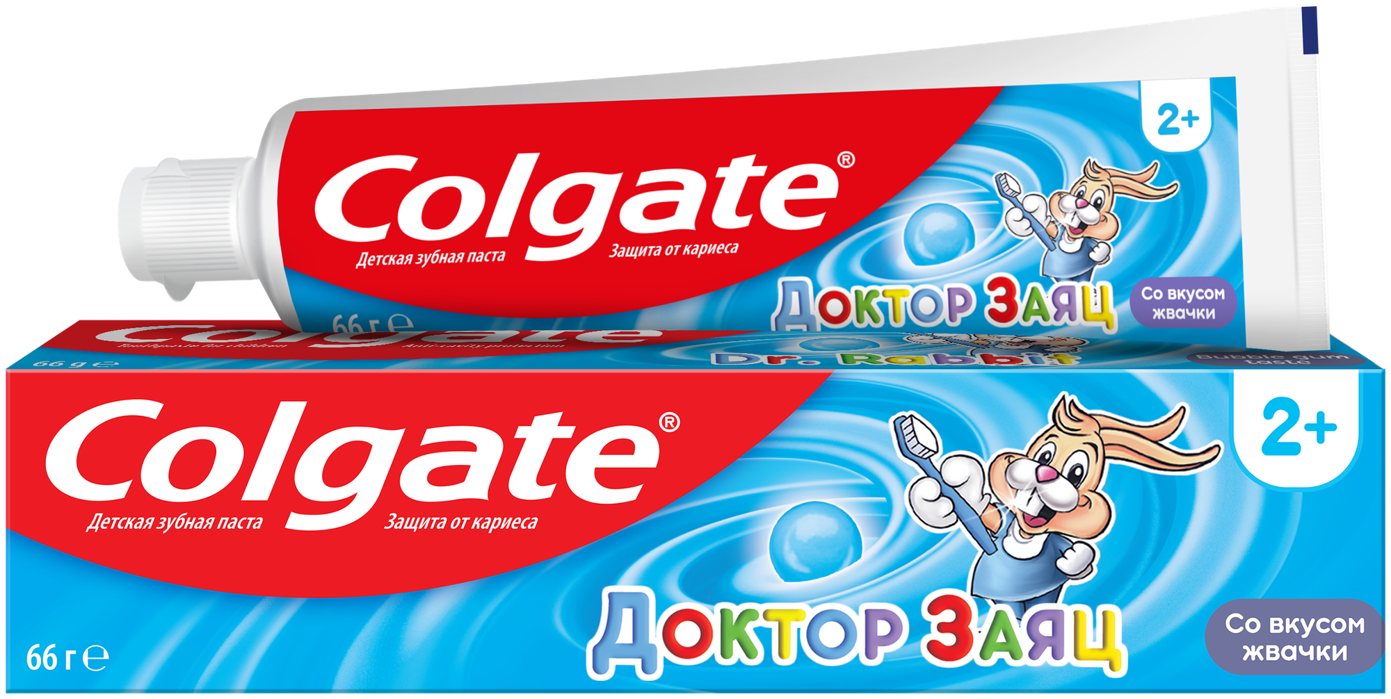 Зубная паста Colgate Доктор Заяц со вкусом жвачки 2+, 50 мл