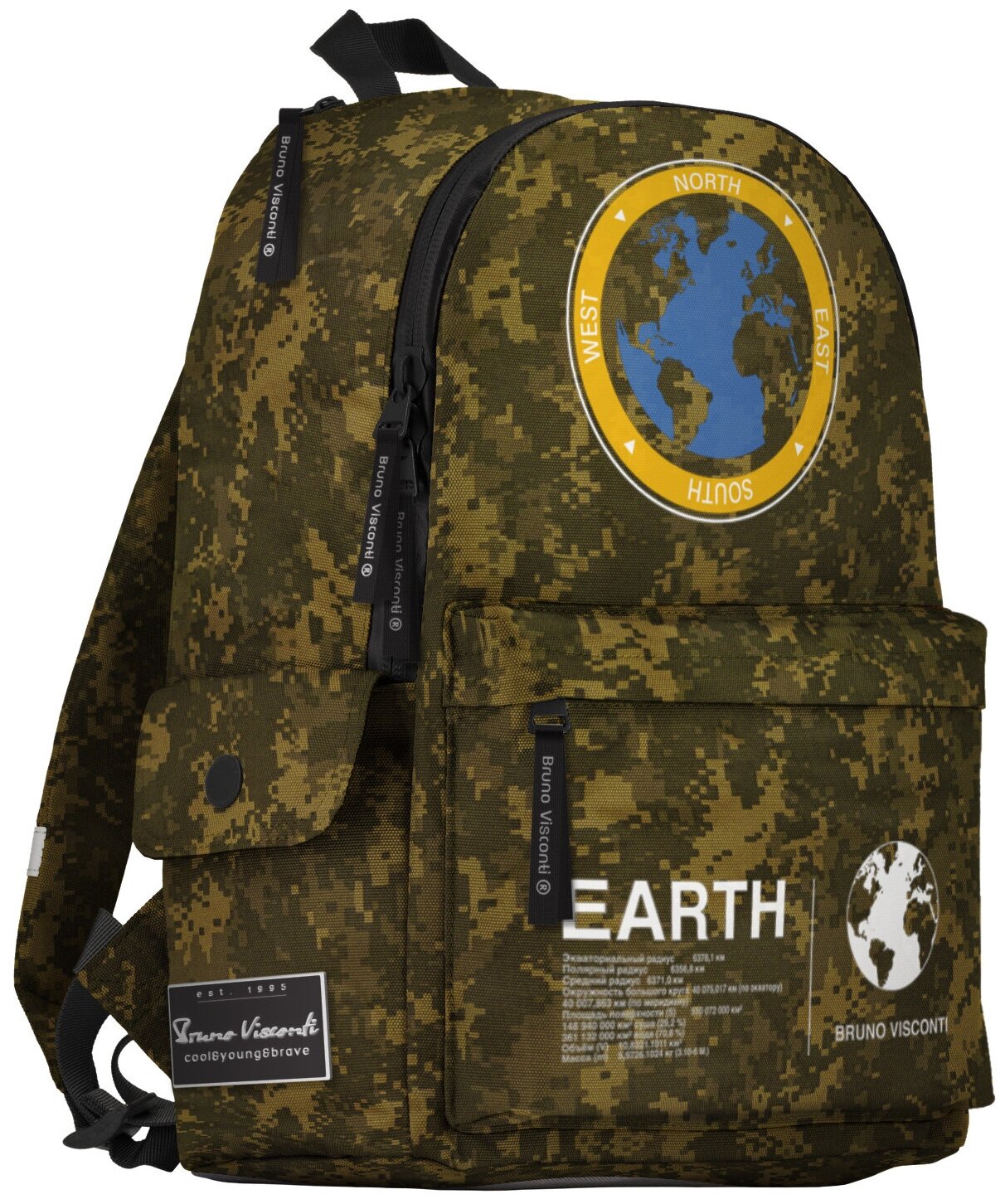 Рюкзак молодежный камуфляж "планета земля"