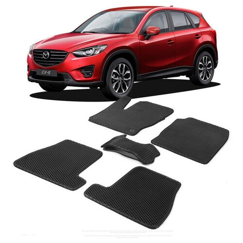 Коврики EVA ЕВА ЭВА в салон автомобиля MAZDA CX-5 CX 5 CX5 Мазда СХ-5 СХ5 СХ 5 1 Поколение 2012-2017 г. черный кант