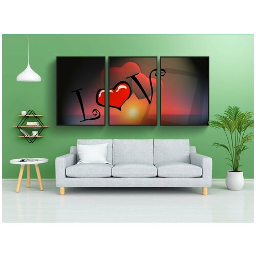 фото Набор модулных постеров для интерьера "любовь, сердца, дорогой" 60x90 см. в тубусе, без рамки lotsprints