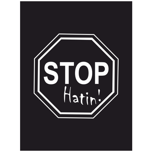 Наклейка на авто Stop hatin стоп 20 см.