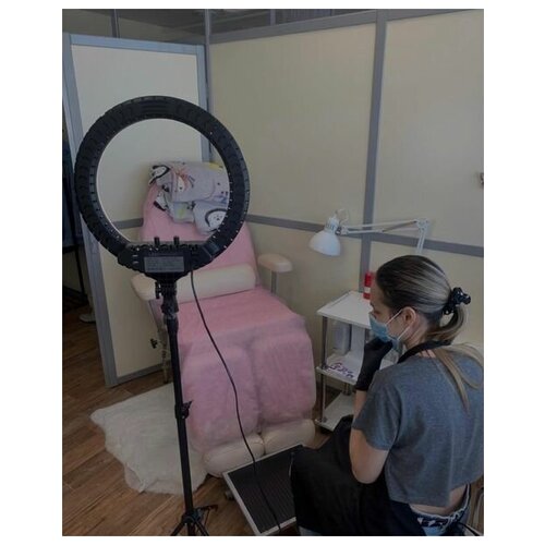 Кольцевая лампа 54 см RL 21 с потрясающим штативом пульт ДУ сумка переноска 520000₽