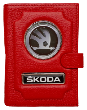 Обложка для автодокументов Skoda 1-6-1124, красный