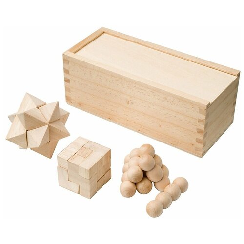 Деревянные головоломки Brainiac, 3 шк набор головоломок cube в коробке 4 шт
