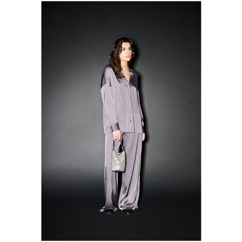 Брюки в пижамном стиле SHI-SHI (46, темно-серый)