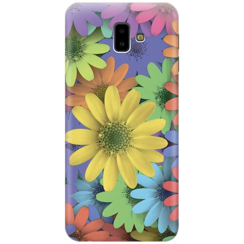 фото Силиконовый чехол на samsung galaxy j6+ (2018) / самсунг джей 6 плюс с принтом "букет из разнозветных ромашек" gosso