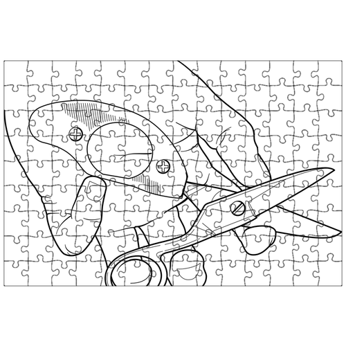 фото Магнитный пазл 27x18см."ножницы, лезвие, резать" на холодильник lotsprints