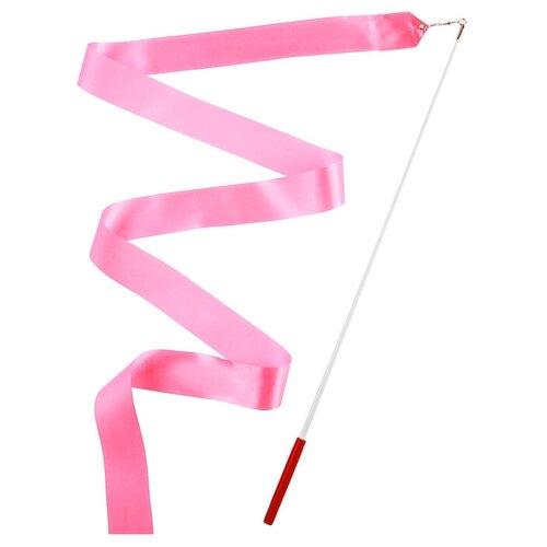 Grace Dance Лента гимнастическая с палочкой, 4 м, цвет розовый