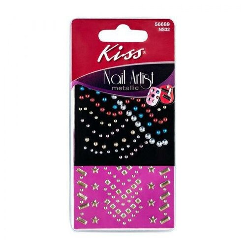 Набор стикеров для ногтей Kiss Stones Studs NS32 «Драгоценный металл»