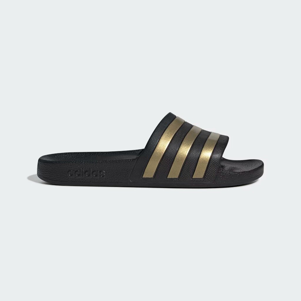 Шлёпанцы adidas Adilette Aqua, размер 6 UK, Core Black/Gold Metal/Core Black