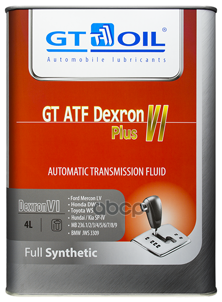 Масло Транс. Gt Atf Dexron Vi Plus, 4 Л GT OIL арт. 8809059408520