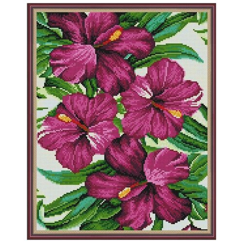 Алмазная мозаика Тропические цветы, 40x50 см, Molly