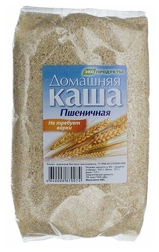 Каша быстрого приготовления Пшеничная, 150гр/3 шт/Эко Продукт - фотография № 1