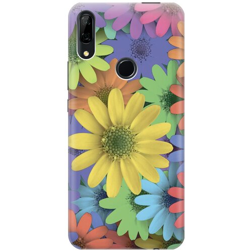 фото Силиконовый чехол на huawei p smart z / y9 prime (2019) / honor 9x / 9x premium / хуавей п смарт зет / у9 прайм (2019) / хонор 9х / 9х премиум с принтом "букет из разнозветных ромашек" gosso