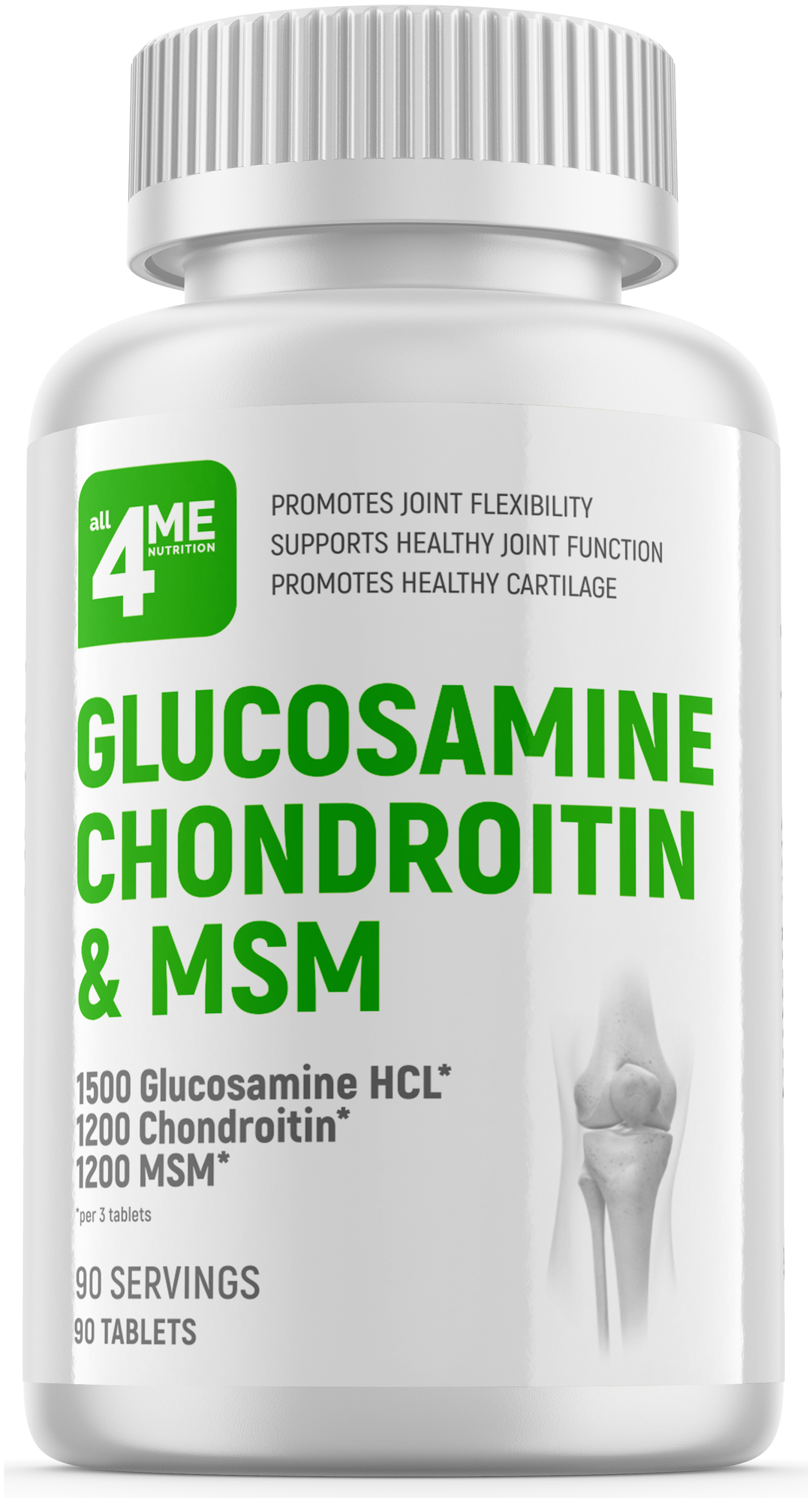 Глюкозамин хондроитин + МСМ 4Me Nutrition Glucosamine Chondroitin & MSM 90 таб