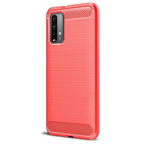 фото Brodef carbon силиконовый чехол для xiaomi poco m3 красный