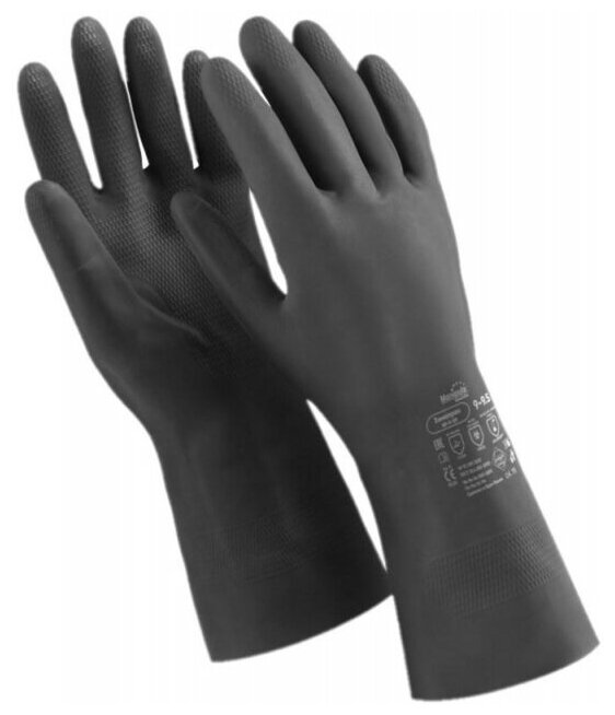 Перчатки защитные неопрен/интерлок черн manipulaхимопрен(NPF09/CG973)р8-8,5