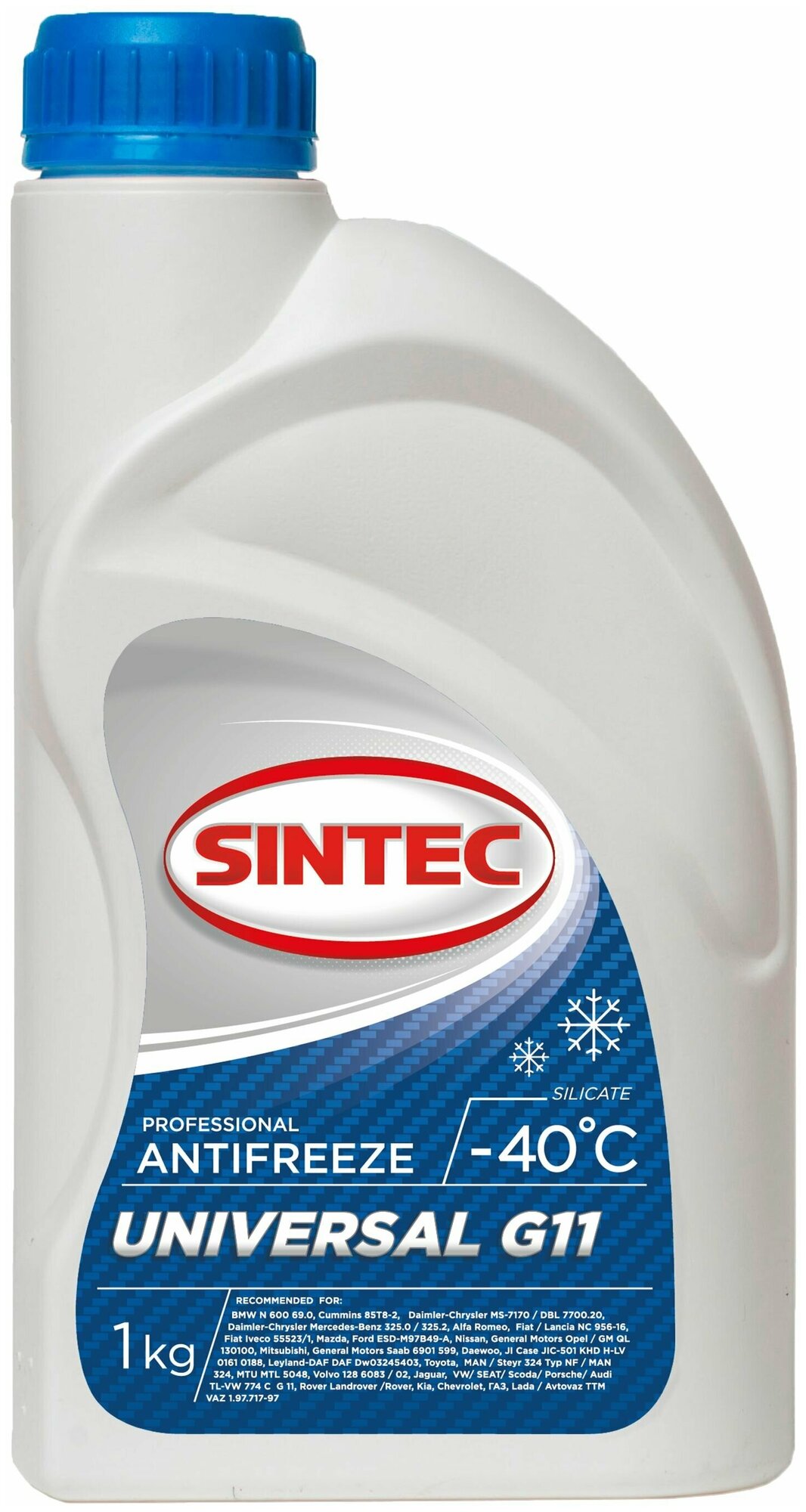 Антифриз Sintec UNIVERSAL G11 готовый -40C синий 1 кг 800302