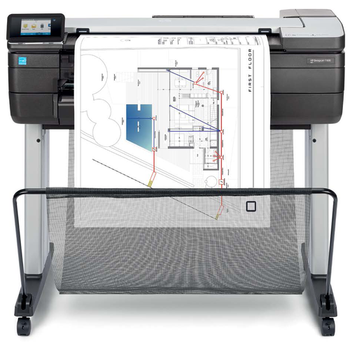 МФУ струйное HP DesignJet T830 24-in Multifunction F9A28A/F9A28D, цветн., A1, серый