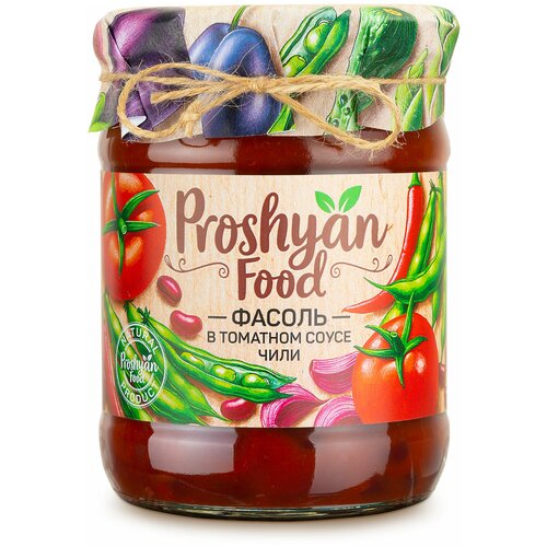 Фасоль в томатном соусе чили PROSHYAN FOOD стеклянная банка 500г