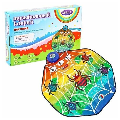 фото Коврик муз. паутинка, 90*80 см, свет, игры-коврики toy