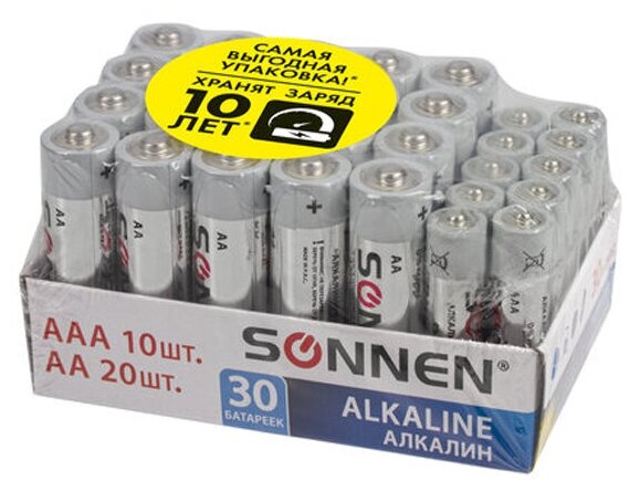 Батарейка AA+AAA - Sonnen Alkaline LR6+LR03 (20+10 штук) 455097