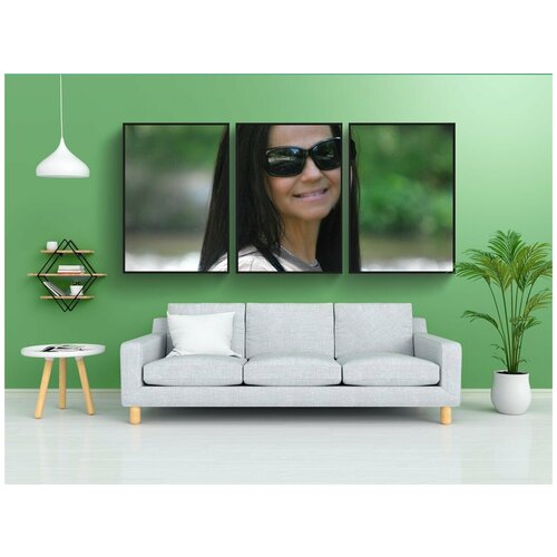 фото Набор модулных постеров для интерьера "женщина, брюнетка, женский пол" 60x90 см. в тубусе, без рамки lotsprints