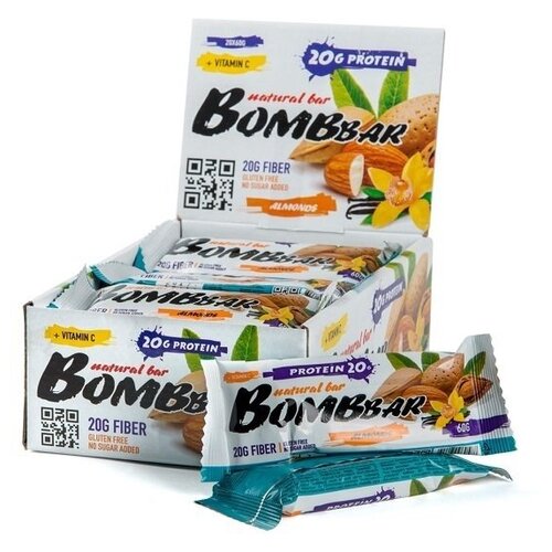 BOMBBAR протеиновый батончик 60 гр. со вкусом миндаль