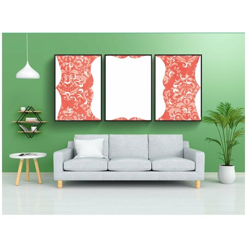 фото Набор модулных постеров для интерьера "рамка, апельсин, декоративный" 60x90 см. в тубусе, без рамки lotsprints