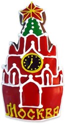 Пряник имбирный, сувенирный расписной с глазурью "Башня Кремля", 13см 100г