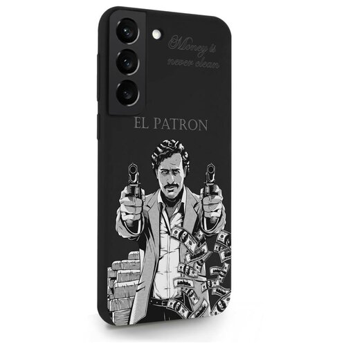 Черный силиконовый чехол MustHaveCase для Samsung Galaxy S22 El Patron Pablo Escobar Пабло Эскобар для Самсунг Галакси С22