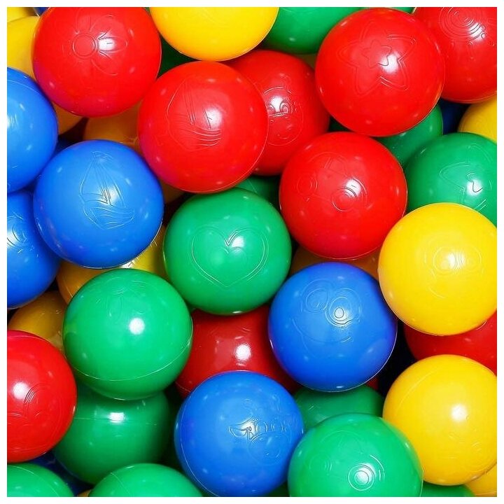 Шарики для сухого бассейна с рисунком, диаметр шара 7,5 см, набор 500 штук, цвет разноцветный - фотография № 9