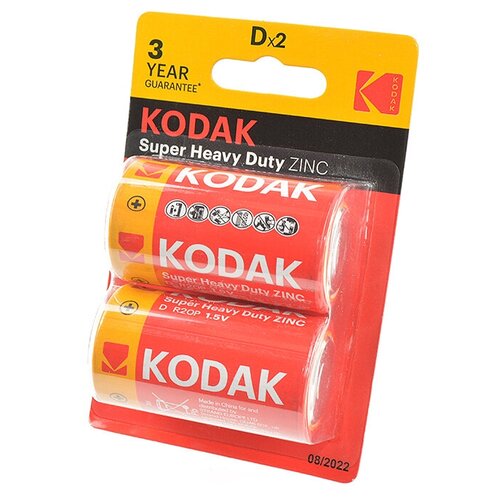 Элемент питания Kodak Super Heavy Duty ZINC R20 BL2, 2шт